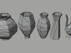 Cartoon simple vases Polygonal Style 3D 模型