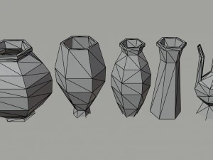 Cartoon simple vases Polygonal Style 3D Model