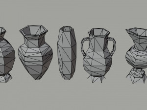 Cartoon simple vases Polygonal Style 3D 模型