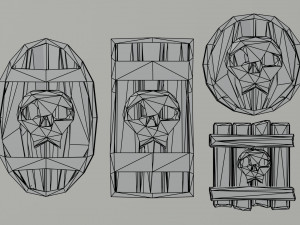 Cartoon swords and shileds Polygonal Style 3Dモデル