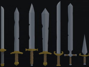 Cartoon medieval weapons Polygonal Style 3Dモデル