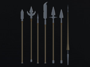 Cartoon medieval weapons Polygonal Style 3Dモデル