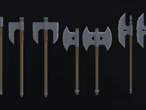 Cartoon medieval weapons Polygonal Style 3D Model