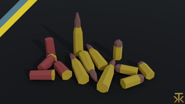Cartoon ammo Polygonal Style 3D Model .c4d .max .obj .3ds .fbx .stl .blend 