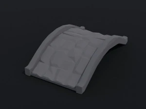 Cartoon middeleeuwse brugkit veelhoekige stijl 3D Model