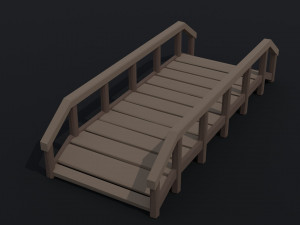 Cartoon medieval bridge kit Polygonal Style Modèle 3D