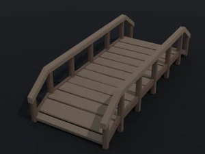 Cartoon middeleeuwse brugkit veelhoekige stijl 3D Model