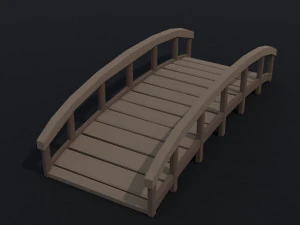 Cartoon middeleeuwse brugkit veelhoekige stijl 3D Model