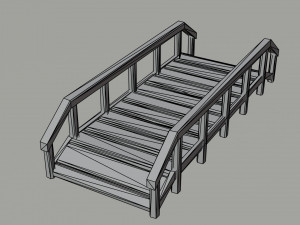 Cartoon medieval bridge kit Polygonal Style Modèle 3D