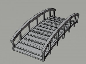 Cartoon medieval bridge kit Polygonal Style Modèle 3D
