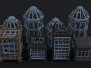 Cartoon cages Polygonal Style 3D 모델