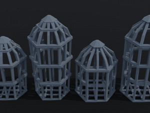 Cartoon cages Polygonal Style 3D 모델