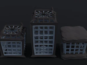 Cartoon cages Polygonal Style 3D Model