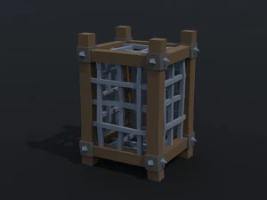Cartoon cages Polygonal Style 3D Model