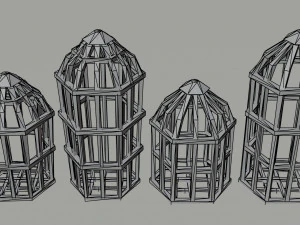 Cartoon cages Polygonal Style 3D Model
