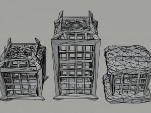 Cartoon cages Polygonal Style 3D 모델