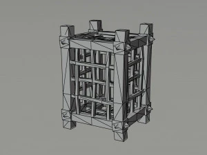 Cartoon cages Polygonal Style 3D Model