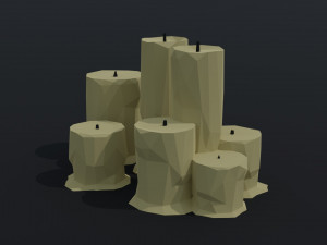 Cartoon candle asset Polygonal Style 3D Model
