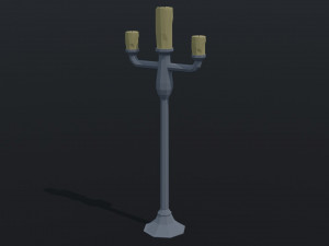 Cartoon candle asset Polygonal Style 3D Model