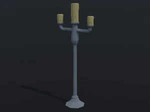 Cartoon candle asset Polygonal Style 3D Model