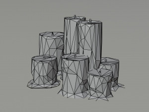 Cartoon candle asset Polygonal Style 3D Model