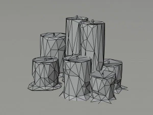Cartoon candle asset Polygonal Style 3D Model