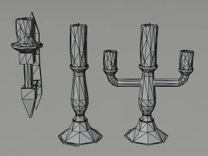Cartoon candle asset Polygonal Style 3D Model