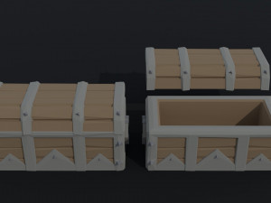 Cartoon fantasy chests Polygonal Style 3D मॉडल