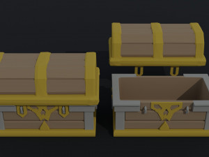 Cartoon fantasy chests Polygonal Style 3D मॉडल