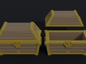 Cartoon fantasy chests Polygonal Style 3D मॉडल
