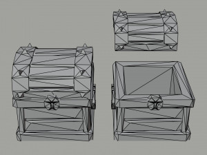 Cartoon fantasy chests Polygonal Style 3D मॉडल