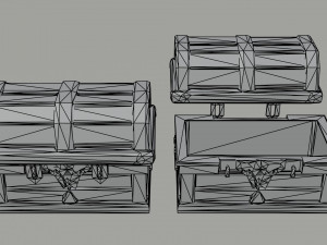 Cartoon fantasy chests Polygonal Style 3D मॉडल