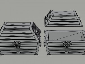Cartoon fantasy chests Polygonal Style 3D मॉडल