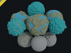 Cartoon planets Polygonal Style 3D-Modell