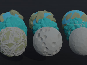 Cartoon planets Polygonal Style 3D मॉडल