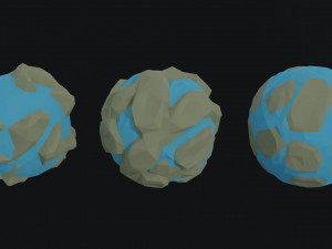 Cartoon planets Polygonal Style 3D मॉडल