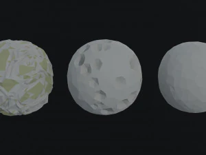 Cartoon planets Polygonal Style 3D Model
