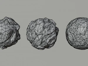 Cartoon planets Polygonal Style 3D Model