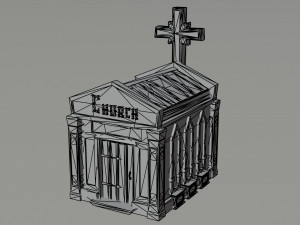 Cartoon stone cemetery Polygonal Style Model 3D