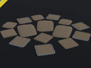 Cartoon fields Polygonal Style 3D Model