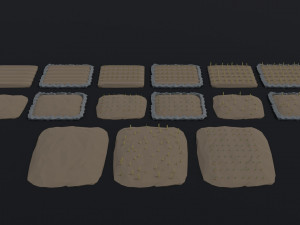 Cartoon fields Polygonal Style 3D Модель