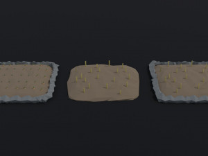 Cartoon fields Polygonal Style 3D Модель