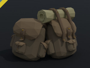 Cartoon fantasy backpack Polygonal Style 3Dモデル