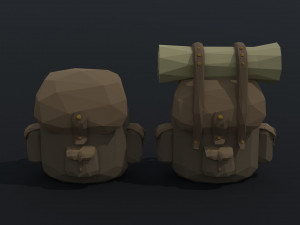 Cartoon fantasy backpack Polygonal Style 3D मॉडल