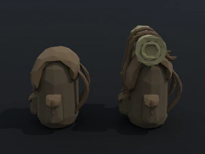 Cartoon fantasy backpack Polygonal Style 3D Model