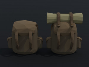 Cartoon fantasy backpack Polygonal Style 3D मॉडल
