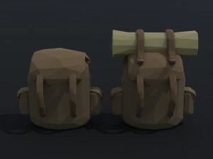 Cartoon fantasy backpack Polygonal Style 3D Model