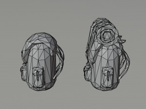 Cartoon fantasy backpack Polygonal Style 3D मॉडल