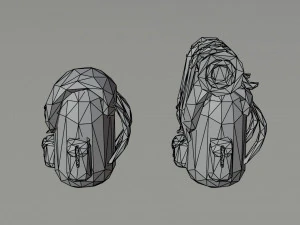 Cartoon fantasy backpack Polygonal Style 3D Model