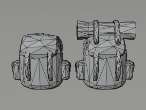 Cartoon fantasy backpack Polygonal Style 3D मॉडल